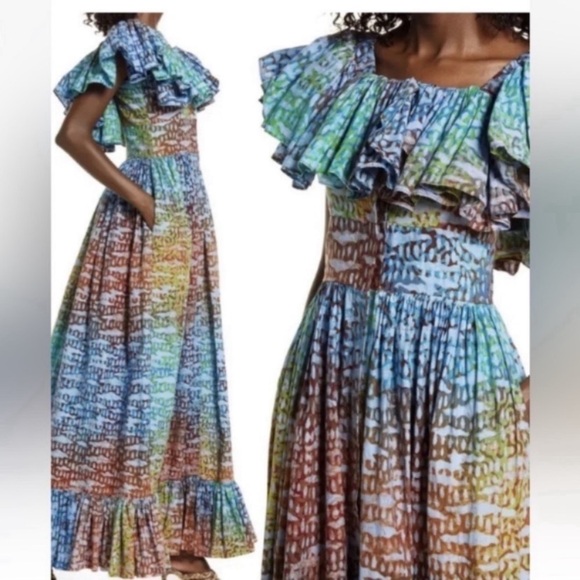 Sika Amare Ruffle Neck Cotton Dress Size 2 NEW. - Picture 1 of 6